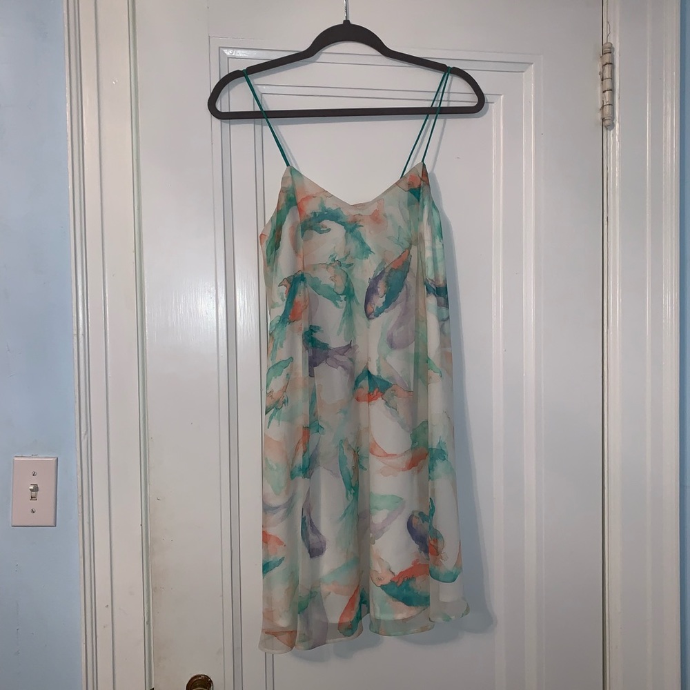 zara watercolor flow mini dress